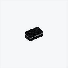 Scrub Sponge Illustration Vector Art Silhouette Design