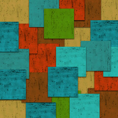Abstract glass pieces with textured stained-glass