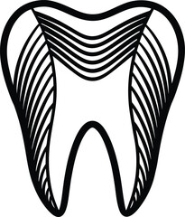 Vector art design of a tooth and angel wings
