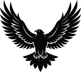 Adobe IllusFlying eagle vector illustration with wings and silhouette in a wildlife design styletrator Artwork