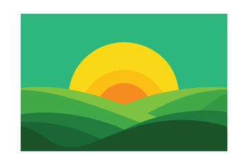 Fototapeta premium vector illustration of a landscape