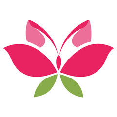 Logotipo de Borboleta com Pétalas de Flor