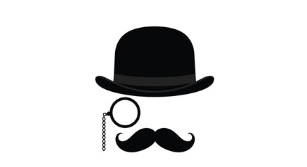  hipster man with a moustache wearing a cowboy hat and sunglasses