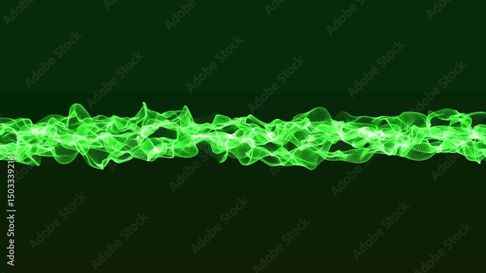 Aufkleber technological futuristic green dot wave flow background. wave drawing of lines. abstract wave on gre