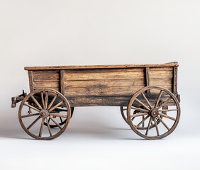 Fototapeta premium Aged wooden wagon, side view (1)