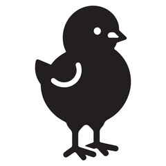 Cute Baby Chick Silhouette Vector