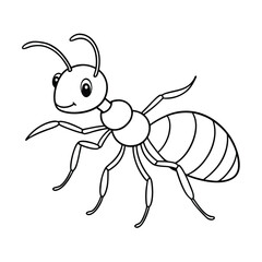 a ant line art coloring page illustration for kid