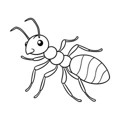 a ant line art coloring page illustration for kid