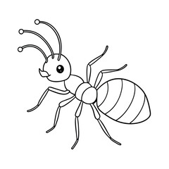 a ant line art coloring page illustration for kid