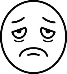 Emoticon of Sadness: A simple yet evocative depiction of sadness, conveying a sense of sorrow and dejection through minimalist design and carefully crafted facial features.