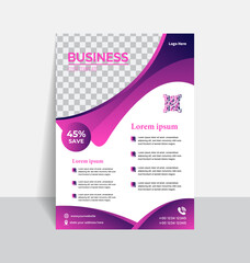 Business flyer template with modern vector design for corporate marketing and print layout	
