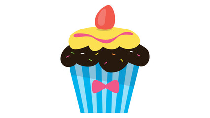 cupcake with cream and cherry