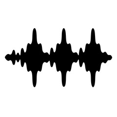 Abstract Black and White Sound Wave Pattern on a White Background