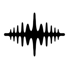 Abstract black waveform vector illustration on white background conveying sound patterns