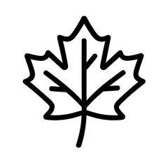 Maple Leaf Icon Outline for Design and Decoration, Bold line