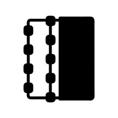 Black Simple Graphic Representing a Binding with Multiple Hinges on White
