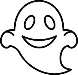Happy Ghost Cartoon: A friendly, smiling ghost cartoon character, perfect for Halloween or spooky-themed designs.
