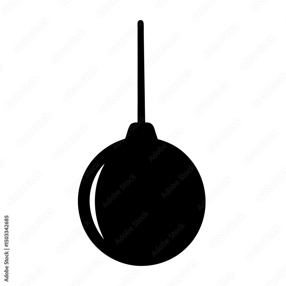 Poster isolated image of a black ornament with a linear hanger design