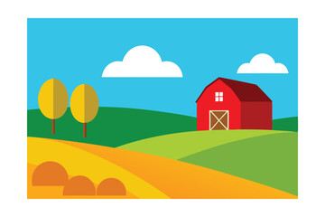 farm with barn