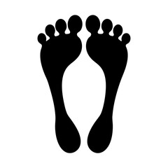 Black Footprints on White Background Symbolizing Walking, Movement, and Human Presence