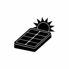 creative and simple minimal details Outline solar energy battery sun icon sign vector