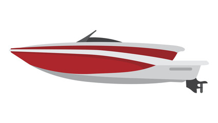 motor boat on white background