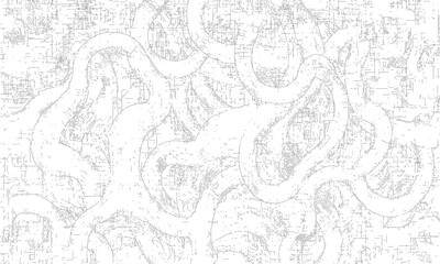 Fototapeta premium Abstract Geometric Line Art with Flowing Topographic and Grid Patterns in Monochrome. Line background design