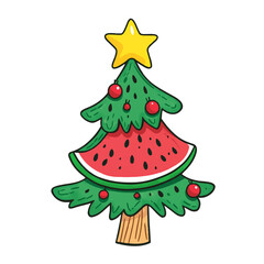 Summer Themed Christmas Tree with Fruit Decorations