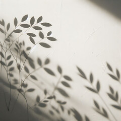 White plain Background with shadows on it forming a leafy design 
