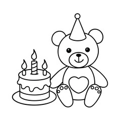 adorable teddy bear birthday party coloring page