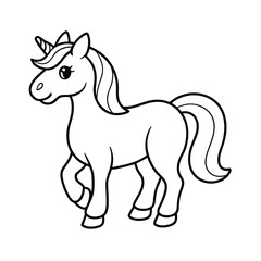 Obraz premium a unicorn horse line art coloring book illustratio