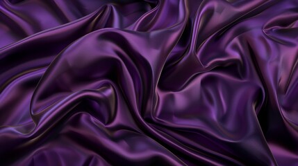 silky, royal purple satin fabric with delicate folds and a glossy, shimmering surface. 
