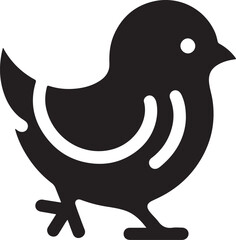 Cute Baby Chick Silhouette Vector