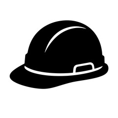 A black silhouette illustration of a hard hat.