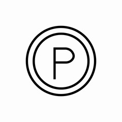 Parking area circle icon vector sign