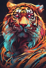 tiger head vector illustration