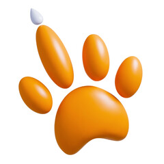 A cat paw in 3D vector style  featuring one claw pointing like a mouse cursor.