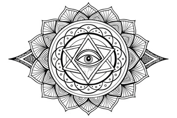 Naklejka premium Celtic knot vector art with abstract flower design in a circular ornament shape