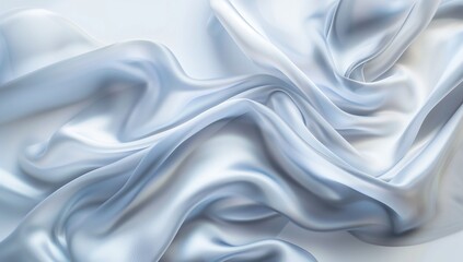 Beautiful, smooth, white silk satin fabric with an abstract background.