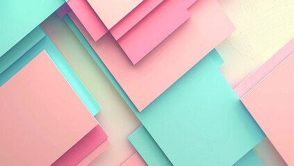 Abstract background with pastel pink and cyan geometric shapes, creating an elegant and modern design.