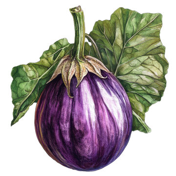 Eggplant on white, High angle view of eggplant, Vaslui, Romania, isolated on on transparent background