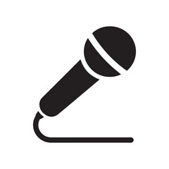 Vector illustration of a black metal microphone