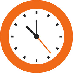 Orange and white minimalist wall clock design showing concept of time and punctuality
