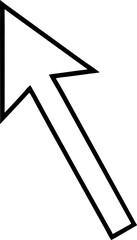 Simple black and white arrow icon pointing towards the upper left corner of the page