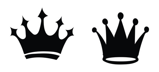 Set Hand drawn crown silhouette