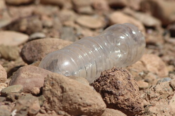A plastic bottle lying on the ground, Plastic pollution, Plastic environmental impact