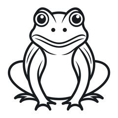 cartoon frog isolated vector icon on white background