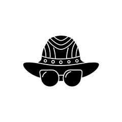 creative details Outline 
hat and glasses icon sign vector