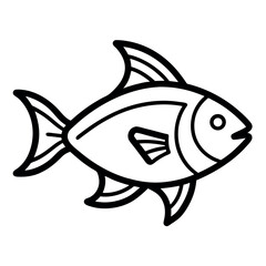 vector illustration of a fish isolated icon on white background