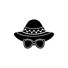 creative details Outline 
hat and glasses icon sign vector